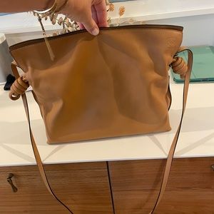 Loewe Flamenco bag in camel color.